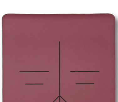 Purple yoga mat with customised design on a white background