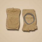 Brown yoga socks for men and women made from cotton and anti skid non slip silicone for yoga when you travel by kosha yoga co