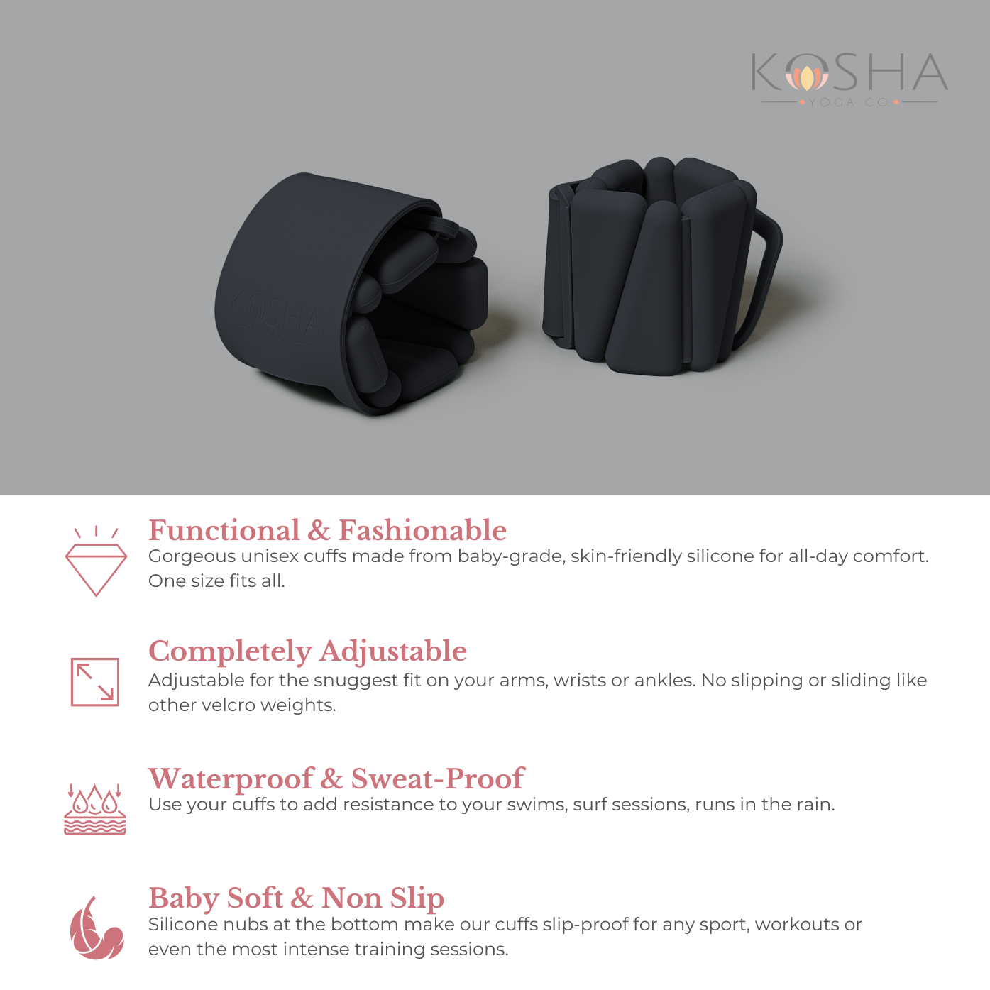 Best features of bala bangle type yoga and pilates ankle and wrist weight bangles by kosha yoga co