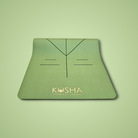 Extra long extra wide anti skid Sweat Absorbent Non Slip Rubber Yoga Mat With Alignment Lines In green Colour By Kosha Yoga Co for men and women