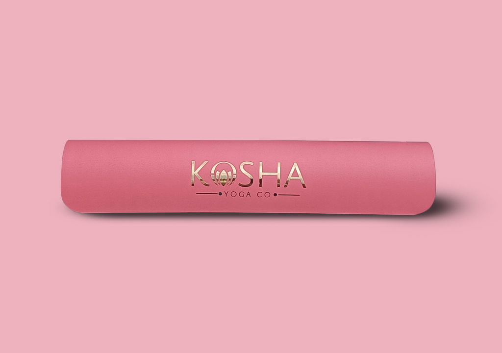 pink rubber non slip anti skid yoga mat by kosha