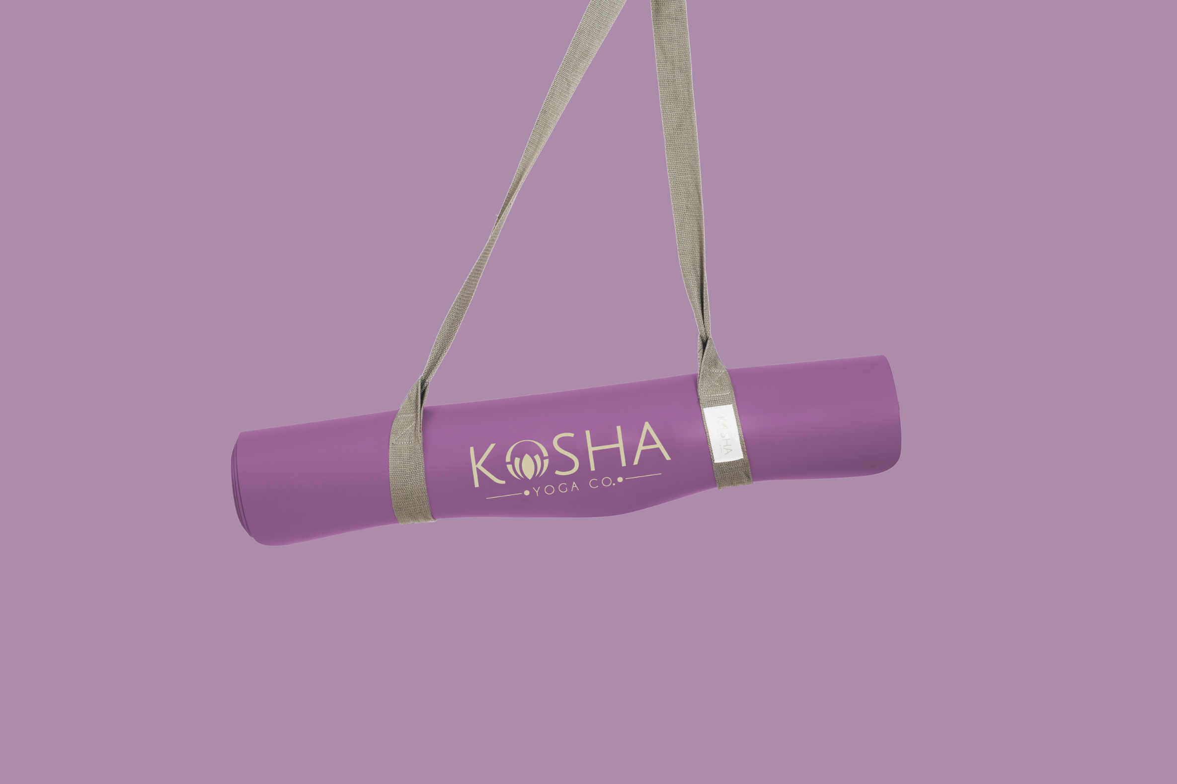 yoga mats with free carry strap in purple colour made in India by kosha yoga co