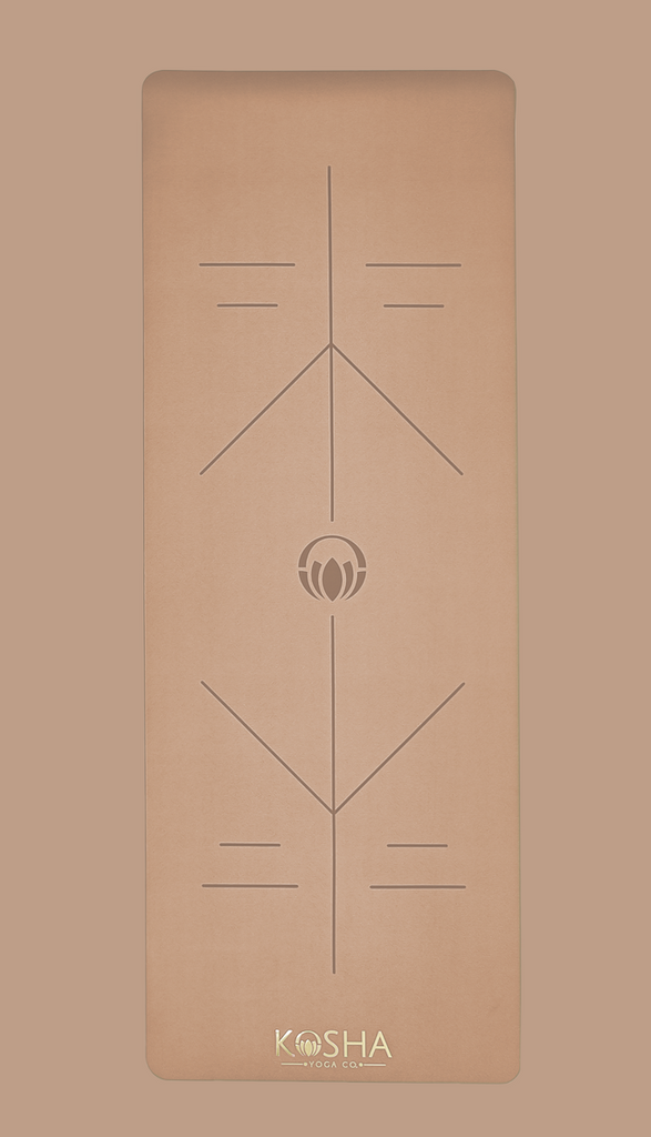 extra long extra wide natural rubber yoga mat by kosha yoga co for men and women in brown colour