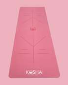 extra long pink yoga mat for men and women by kosha yoga co