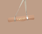 sustainable yoga mat with rubber base that is non slip and sweat absorbent by kosha yoga co