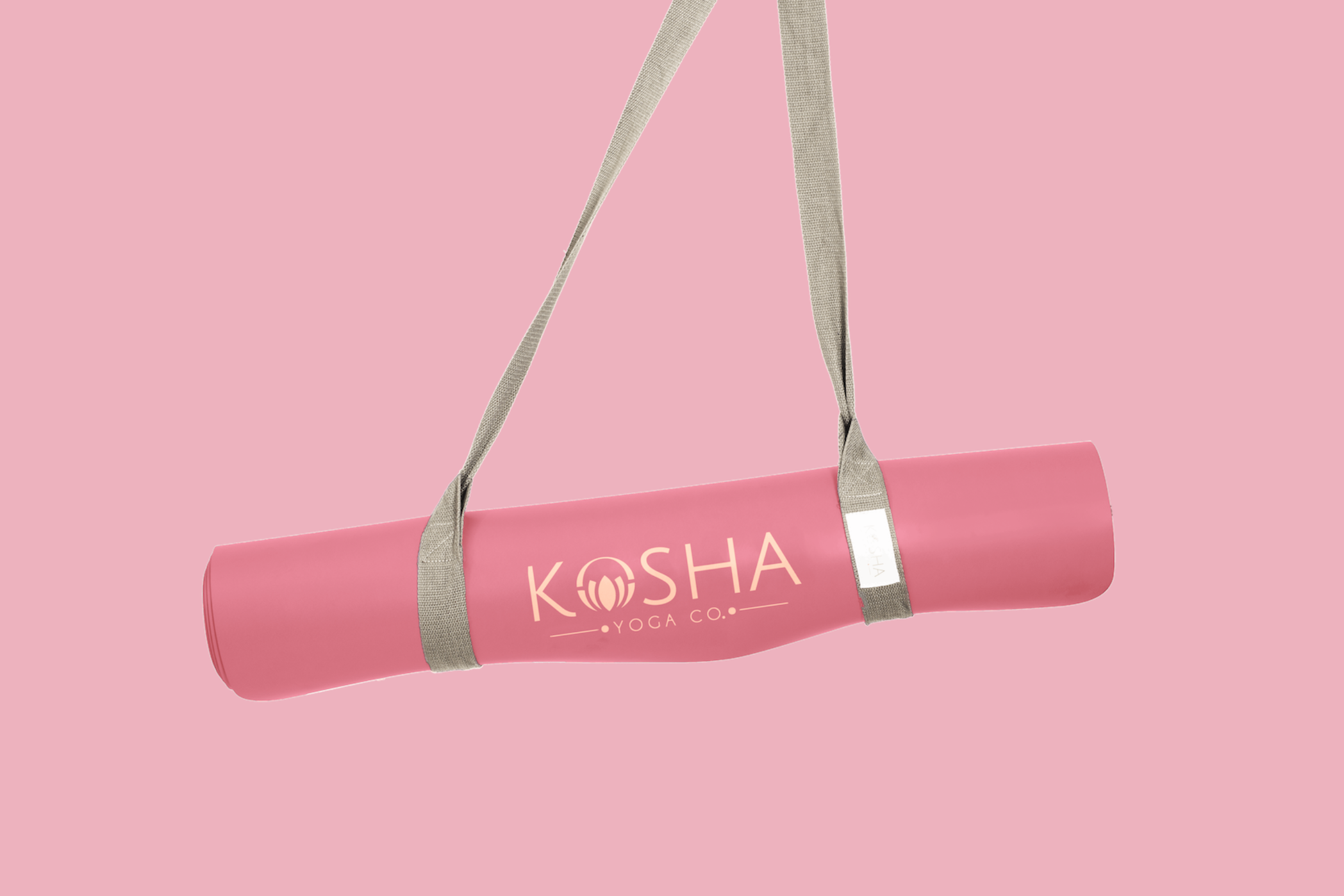 Sweat Absorbent Non Slip Rubber Yoga Mat With Alignment Lines In pink red Colour By Kosha Yoga Co
