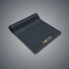 Extra long Sweat Absorbent Non Slip Rubber Yoga Mat With Alignment Lines In black colour By Kosha Yoga Co