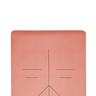 yoga mat with guidance lines alignment print in peach colour