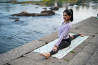 extra thick yoga mat by kosha yoga co with floral print