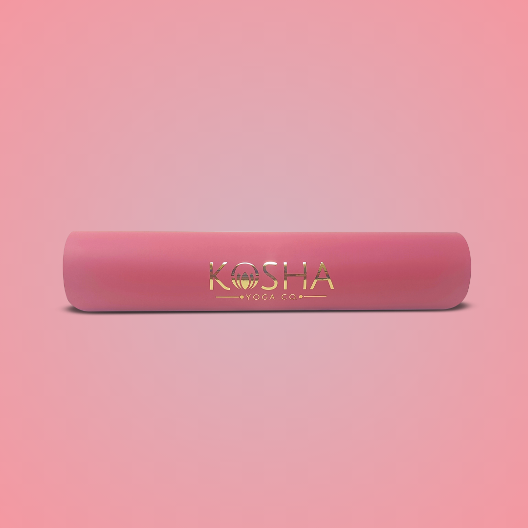 pink rubber non slip anti skid yoga mat by kosha