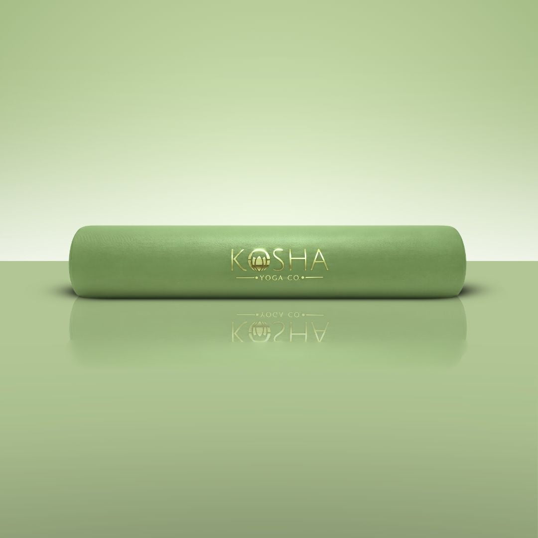 Extra long Sweat Absorbent Non Slip Rubber Yoga Mat With Alignment Lines In green Colour By Kosha Yoga Co