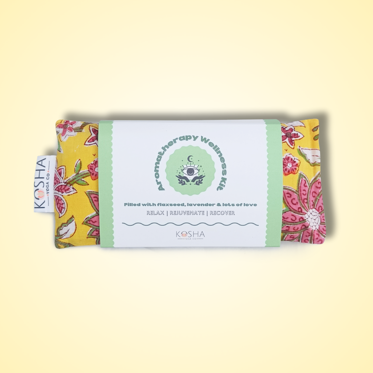 Aromatherapy wellness kit by kosha yoga in yellow colour print