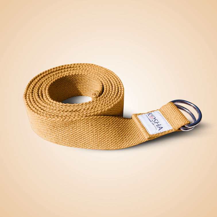 Organic cotton stretching strap for yoga by kosha yoga co