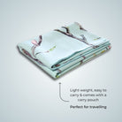 extra long and wide non slip yoga towels by kosha yoga co in blue tropical animal print by kosha yoga