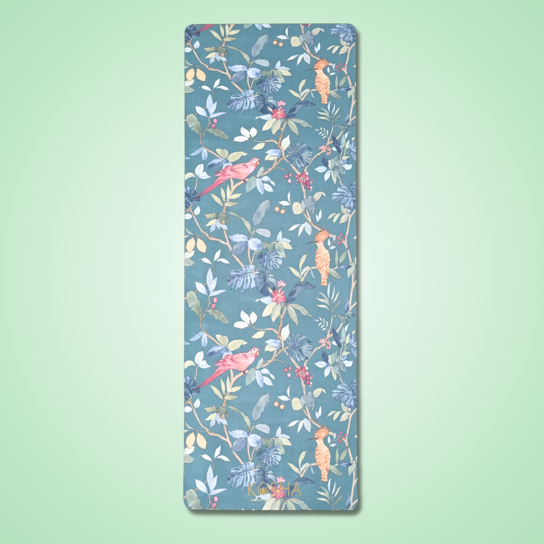extra long extra wide yoga mat with printed design for women by kosha yoga co
