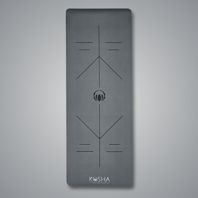 extra long yoga mats for tall men by kosha yoga in grey colour made from natural rubber