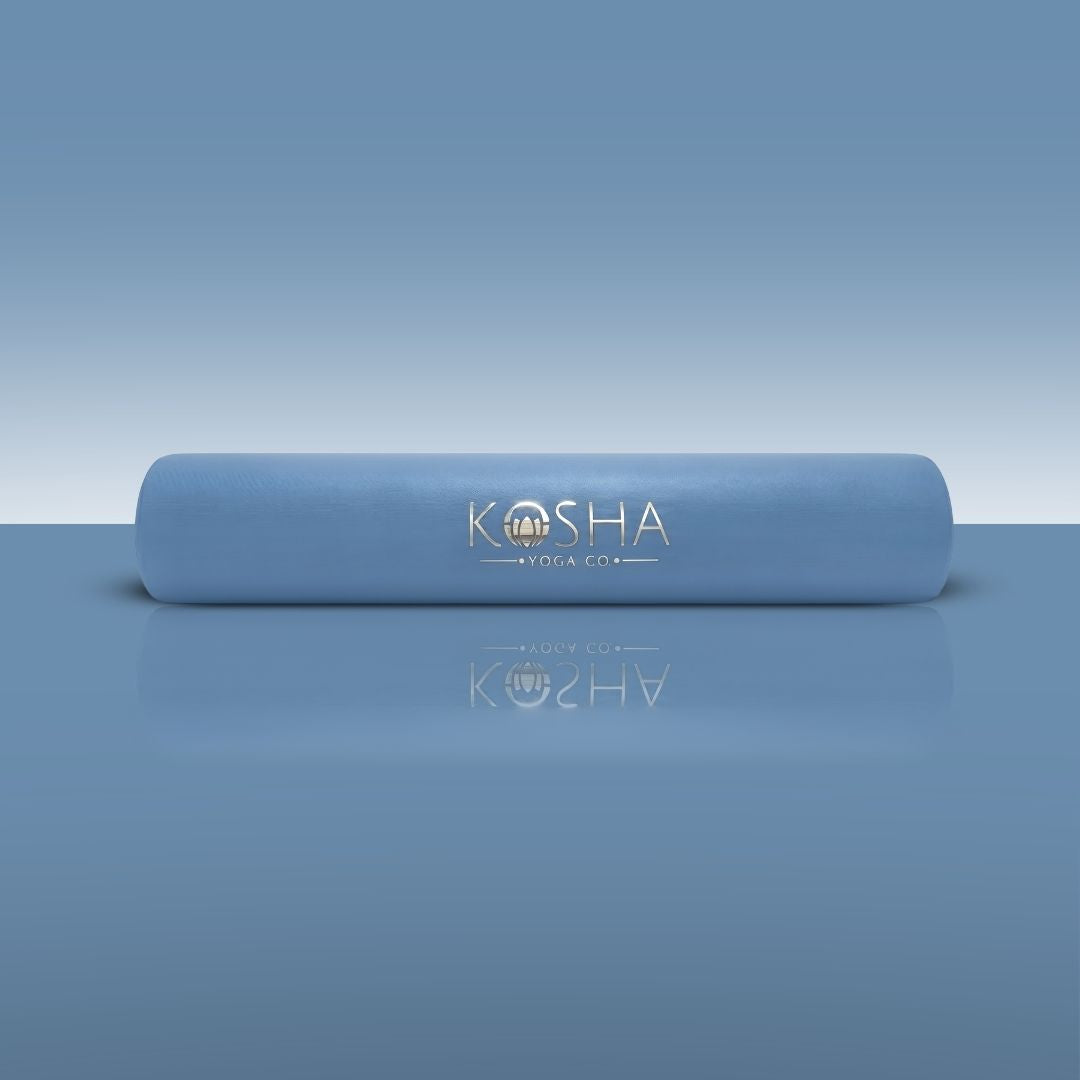 Extra long Sweat Absorbent Non Slip Rubber Yoga Mat With Alignment Lines In blue Colour By Kosha Yoga Co