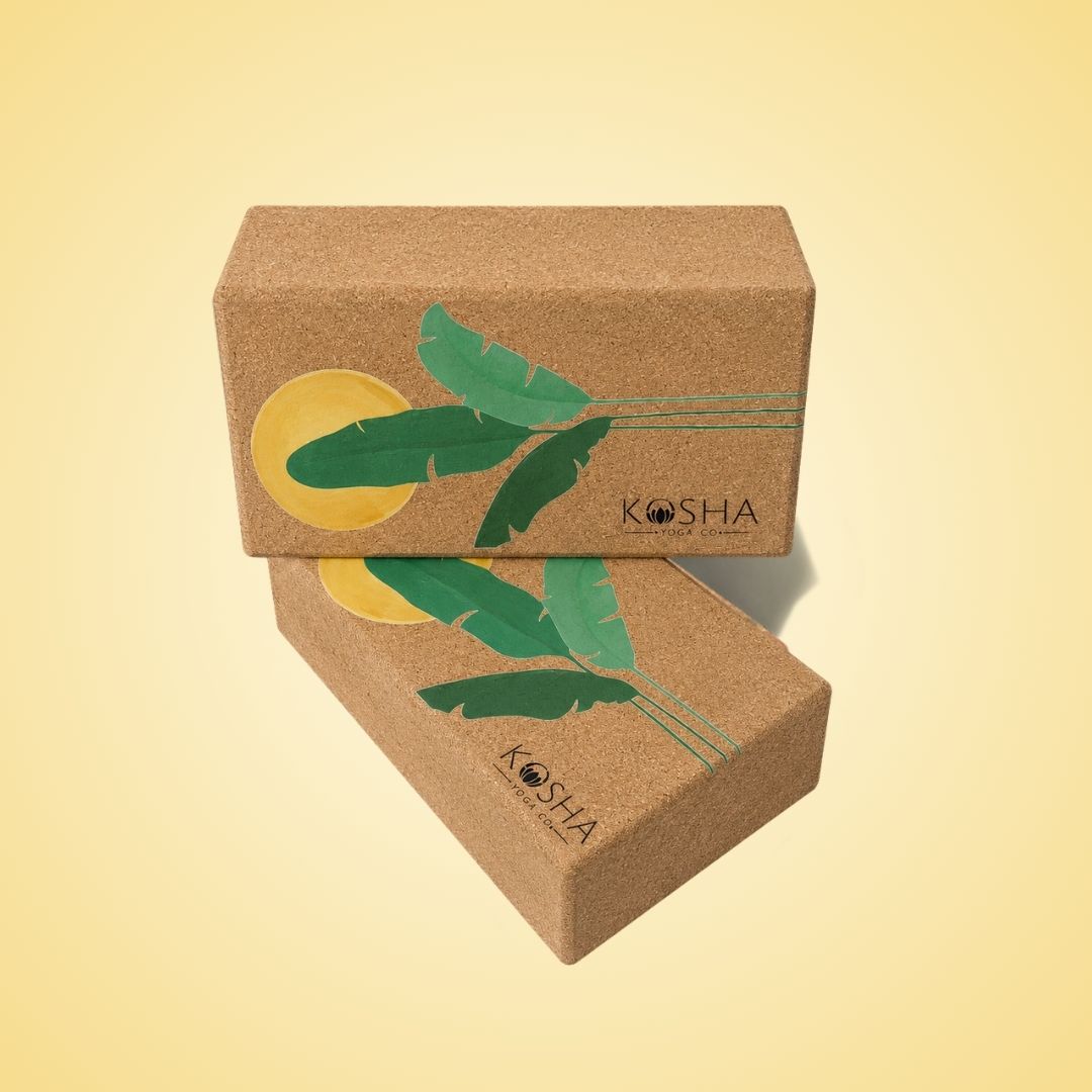 Yoga Blocks Bricks By Kosha Yoga Co. India Non Slip Sweat Absorbent Eco-friendly