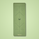 extra long yoga mat with alignment lines in army green colour