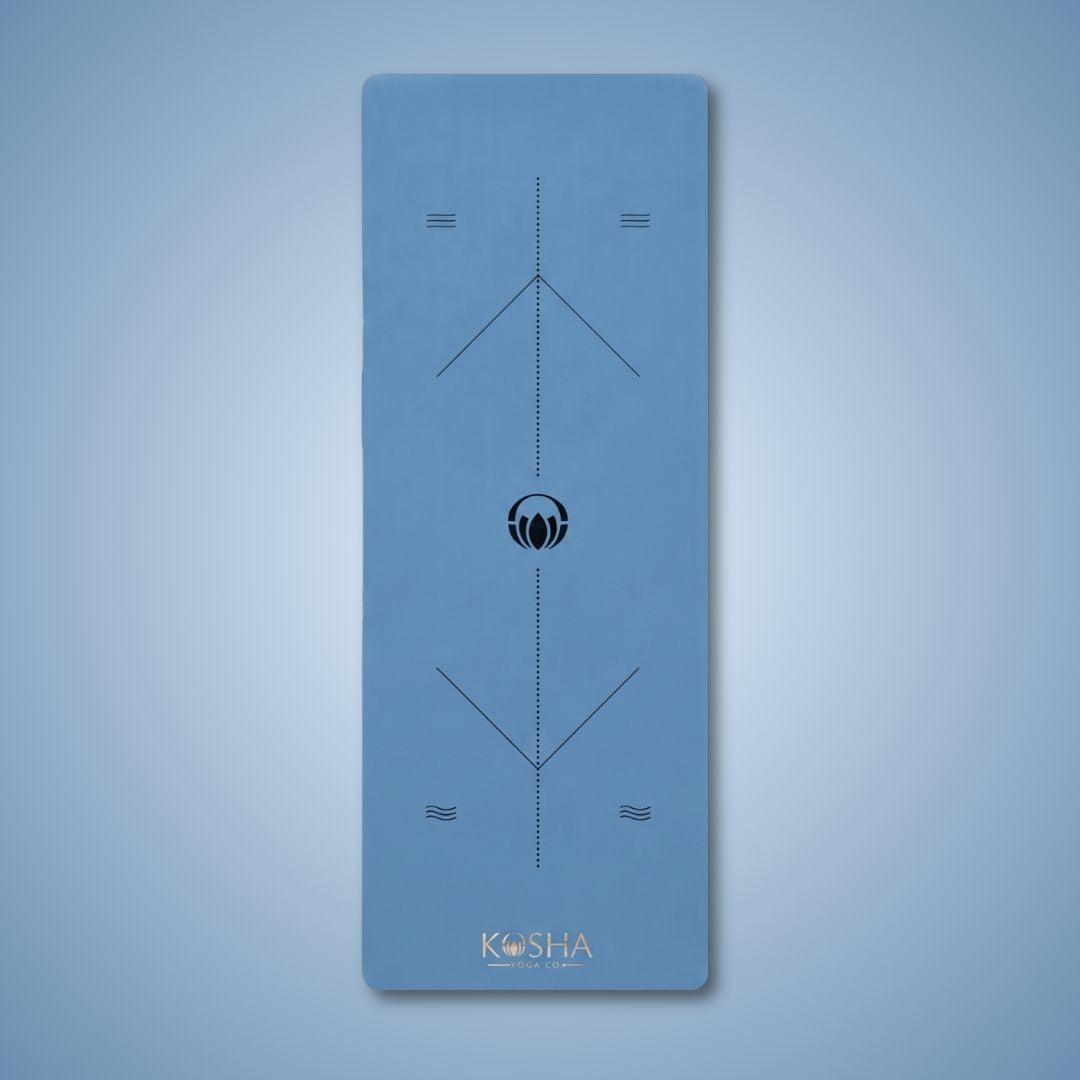 extra long yoga mats for tall men by kosha yoga in blue colour made from natural rubber