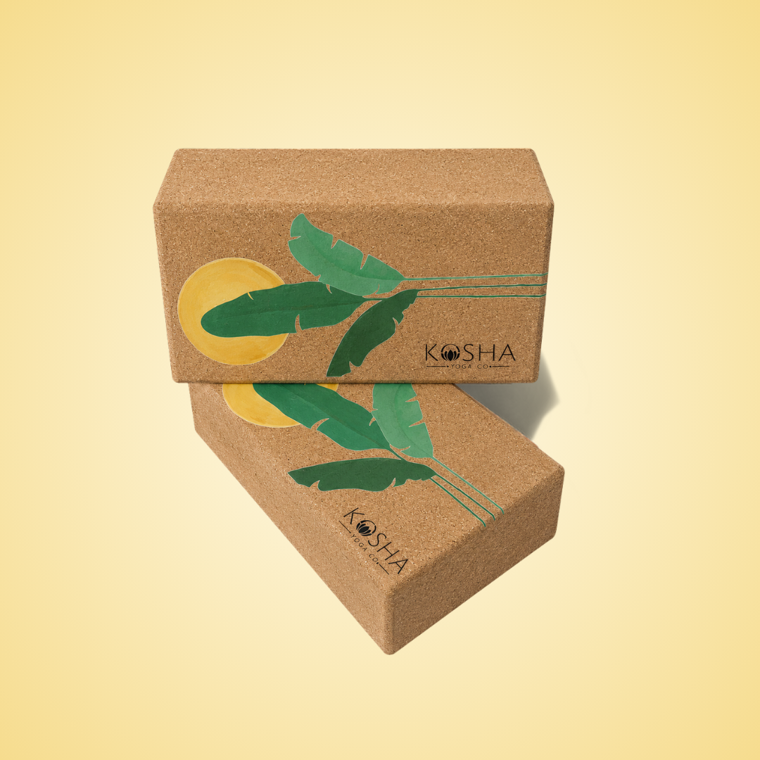 Set of two Yoga Blocks Bricks By Kosha Yoga Co. India Non Slip Sweat Absorbent Eco-friendly