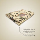 extra long and wide non slip yoga towels by kosha yoga co in cream tropical animal print by kosha yoga