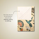 travel friendly machine washable yoga towels in off white tropical print by kosha yoga co