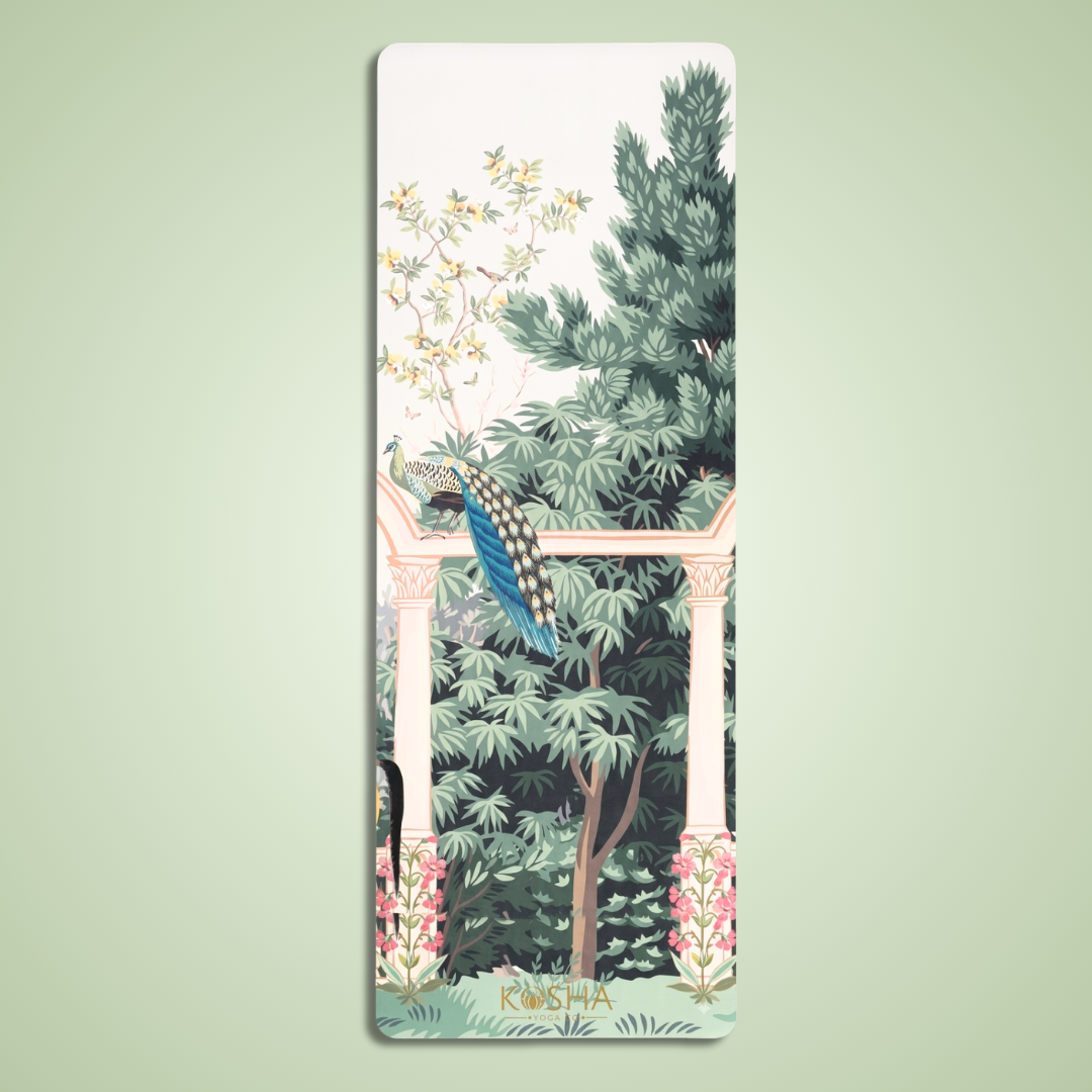 extra long extra wide yoga mat with printed design for women by kosha yoga co