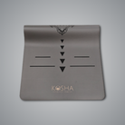 rubber mat in gray colour with wolf print for men by kosha yoga