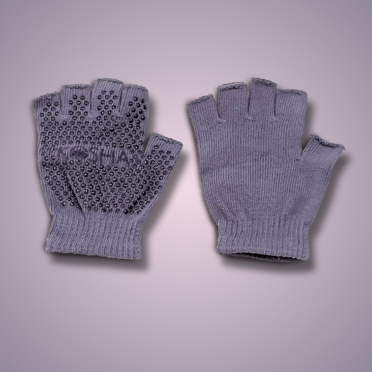 yoga socks and gloves for men and women made from cotton and anti skid non slip silicone in purple colour