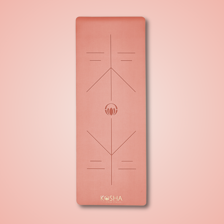 extra thick yoga mats for maximum comfort in peach colour by kosha yoga co