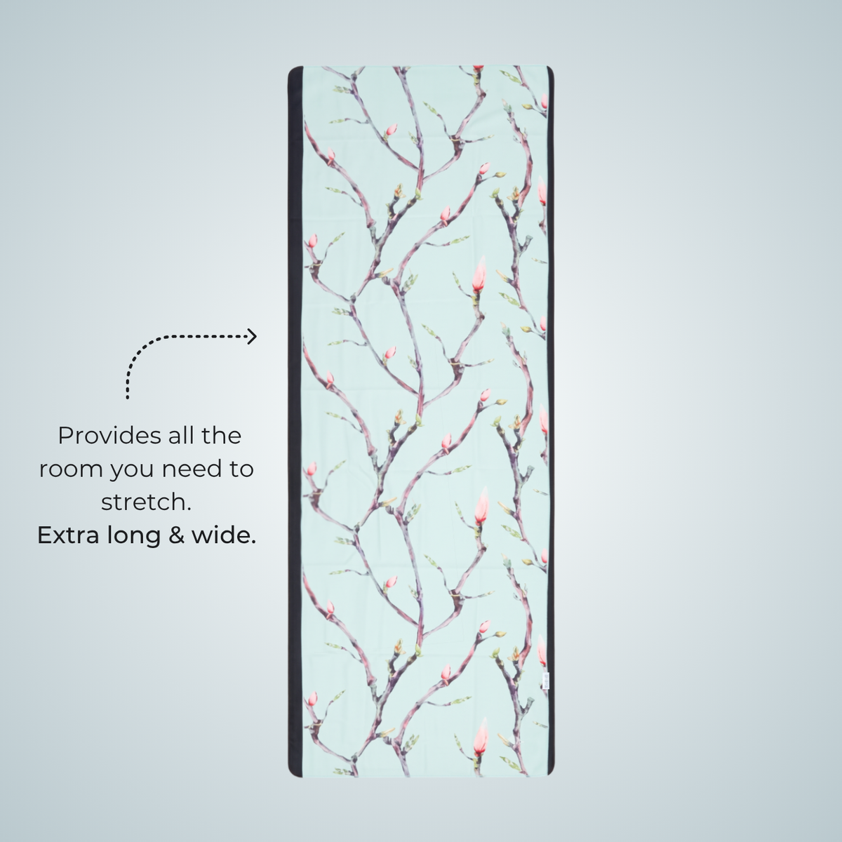 extra long yoga towel with non slip silicone nubs