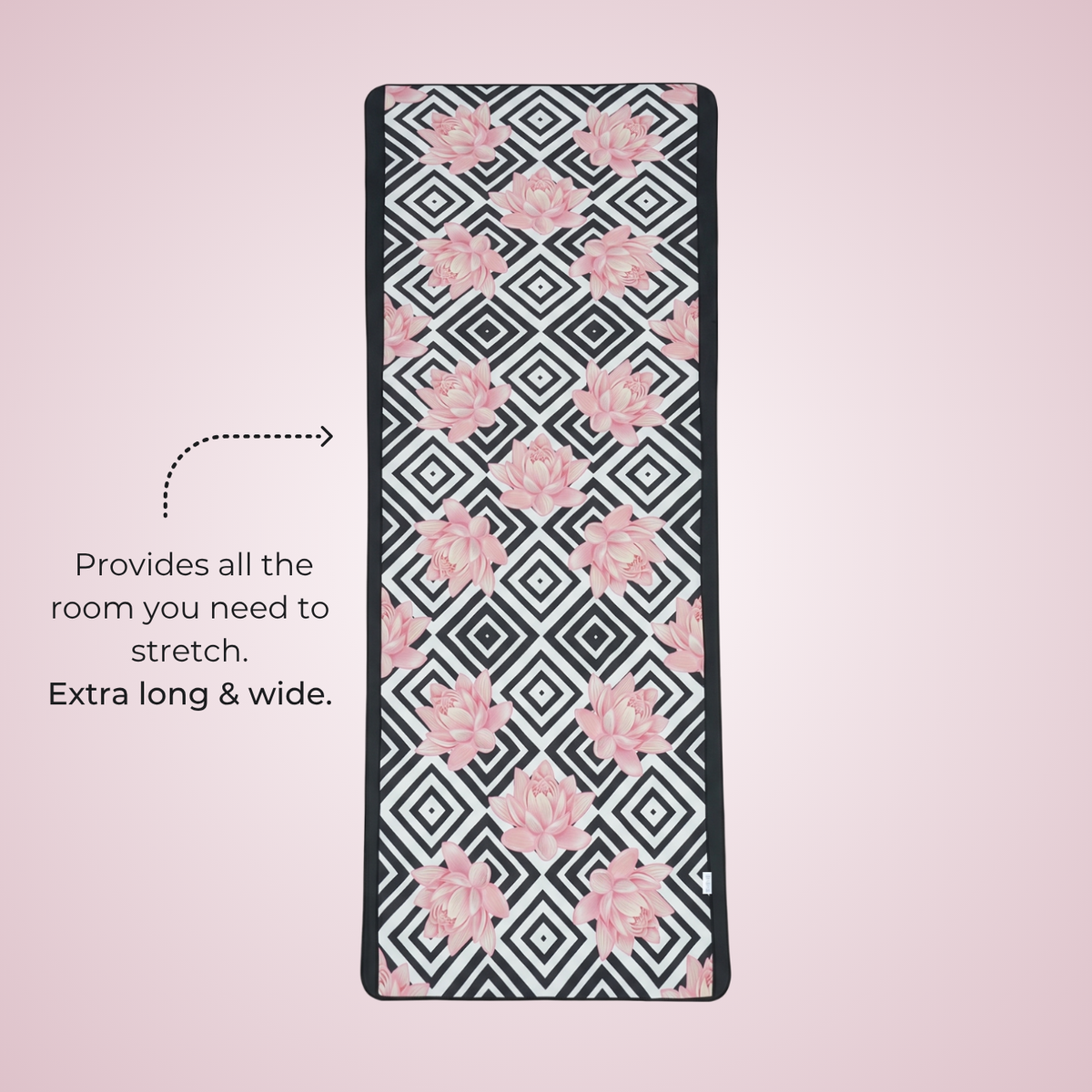 extra long yoga towel with non slip silicone nubs