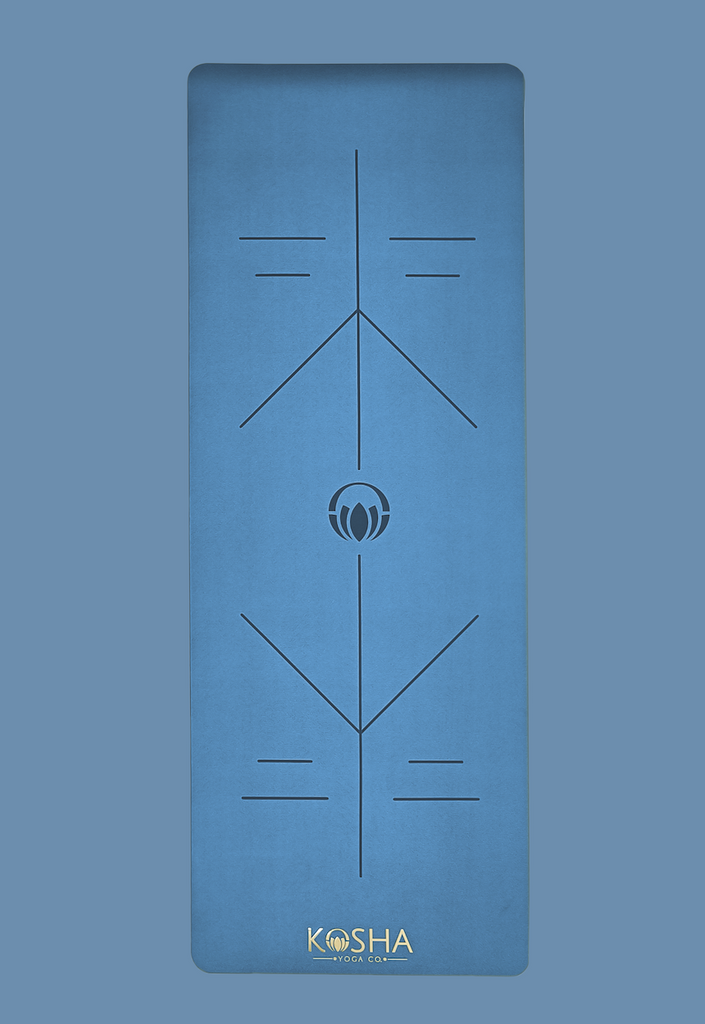 extra long yoga mats for tall men by kosha yoga in blue colour made from natural rubber