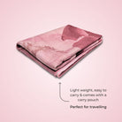 extra long and wide non slip yoga towels by kosha yoga co in dark pink tropical animal print by kosha yoga