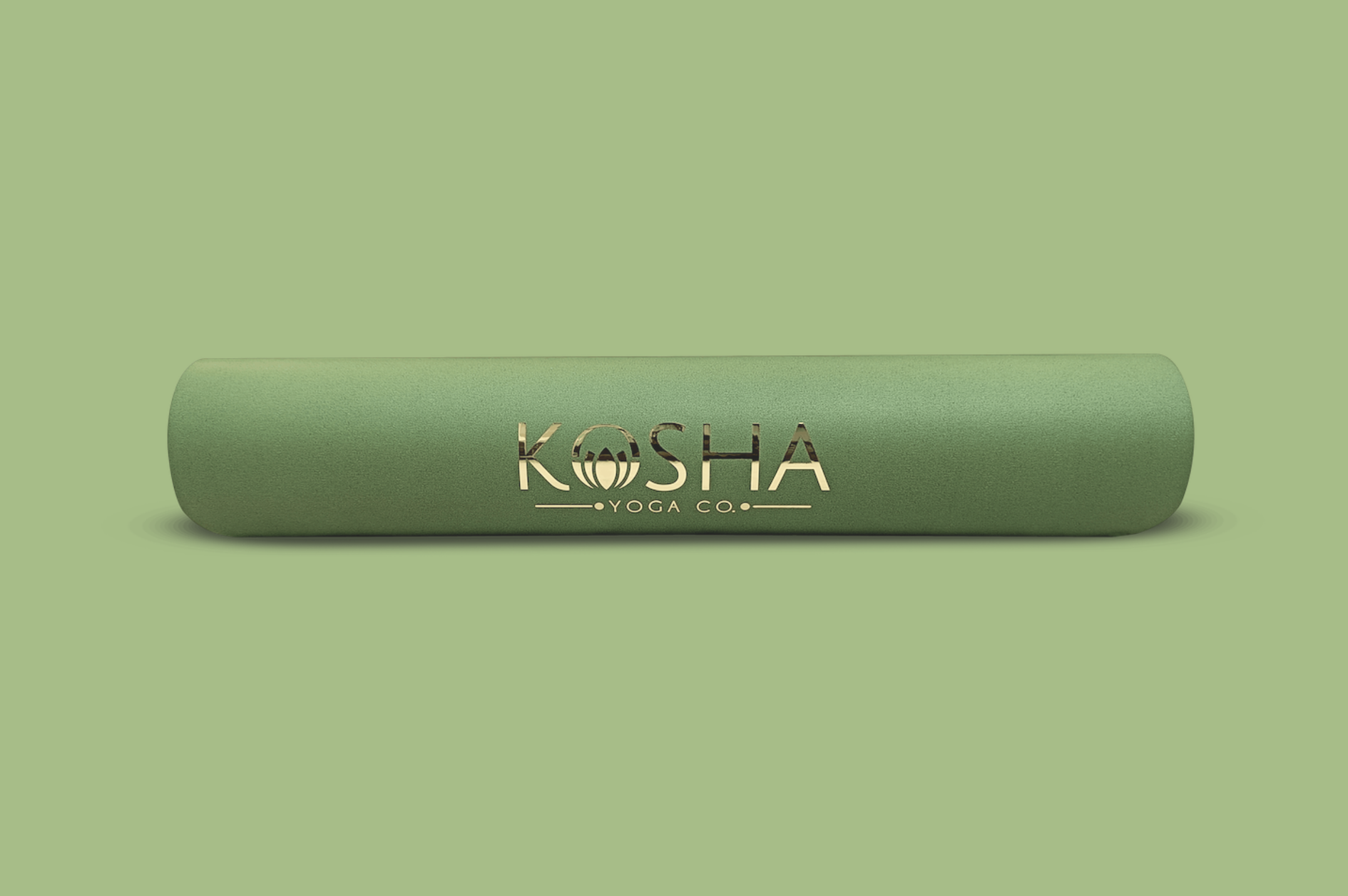 Extra long Sweat Absorbent Non Slip Rubber Yoga Mat With Alignment Lines In green Colour By Kosha Yoga Co