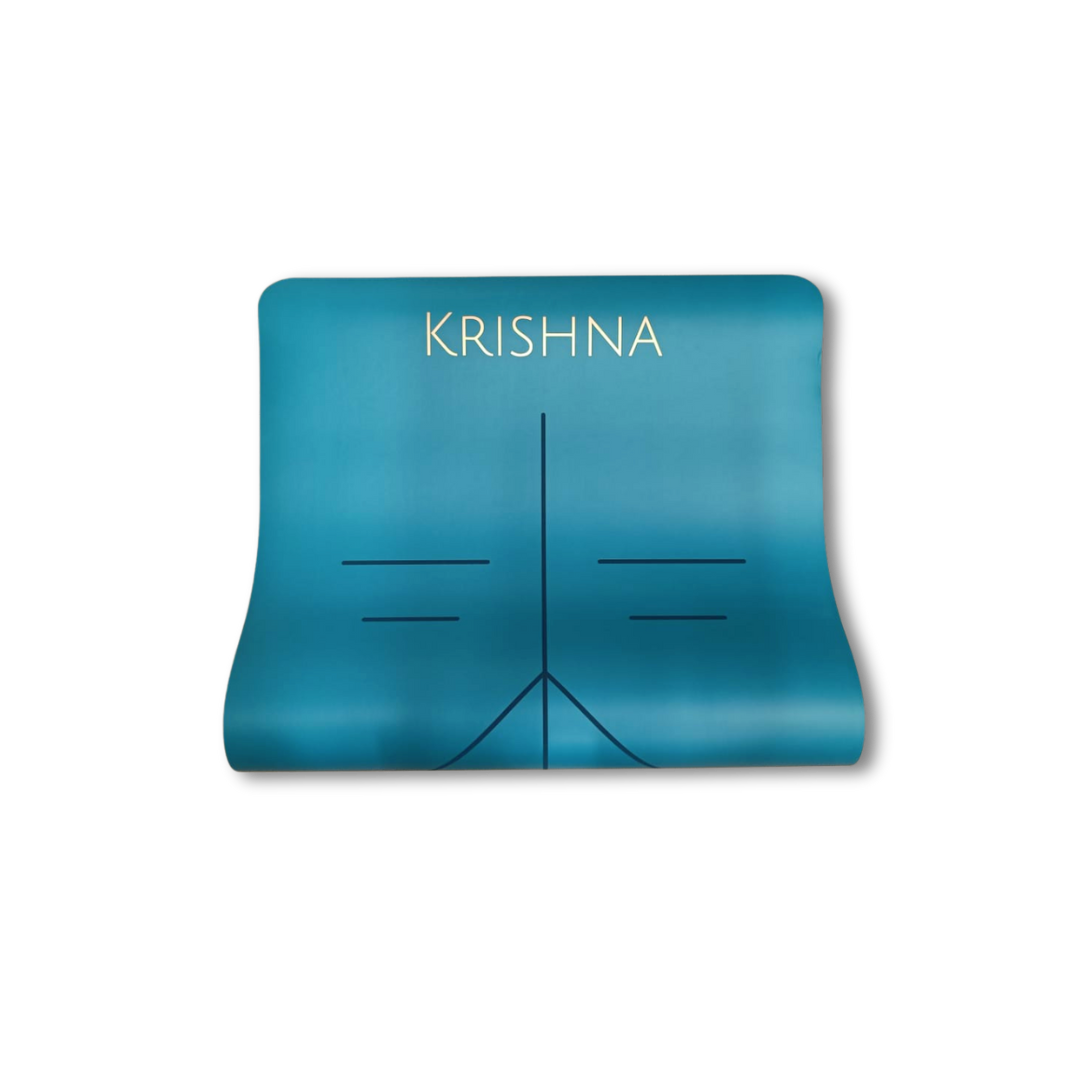 blue colour rubber yoga mat with personalised custom design