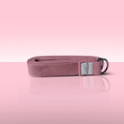 yoga strap with buckle made from organic cotton in red colour by kosha yoga co