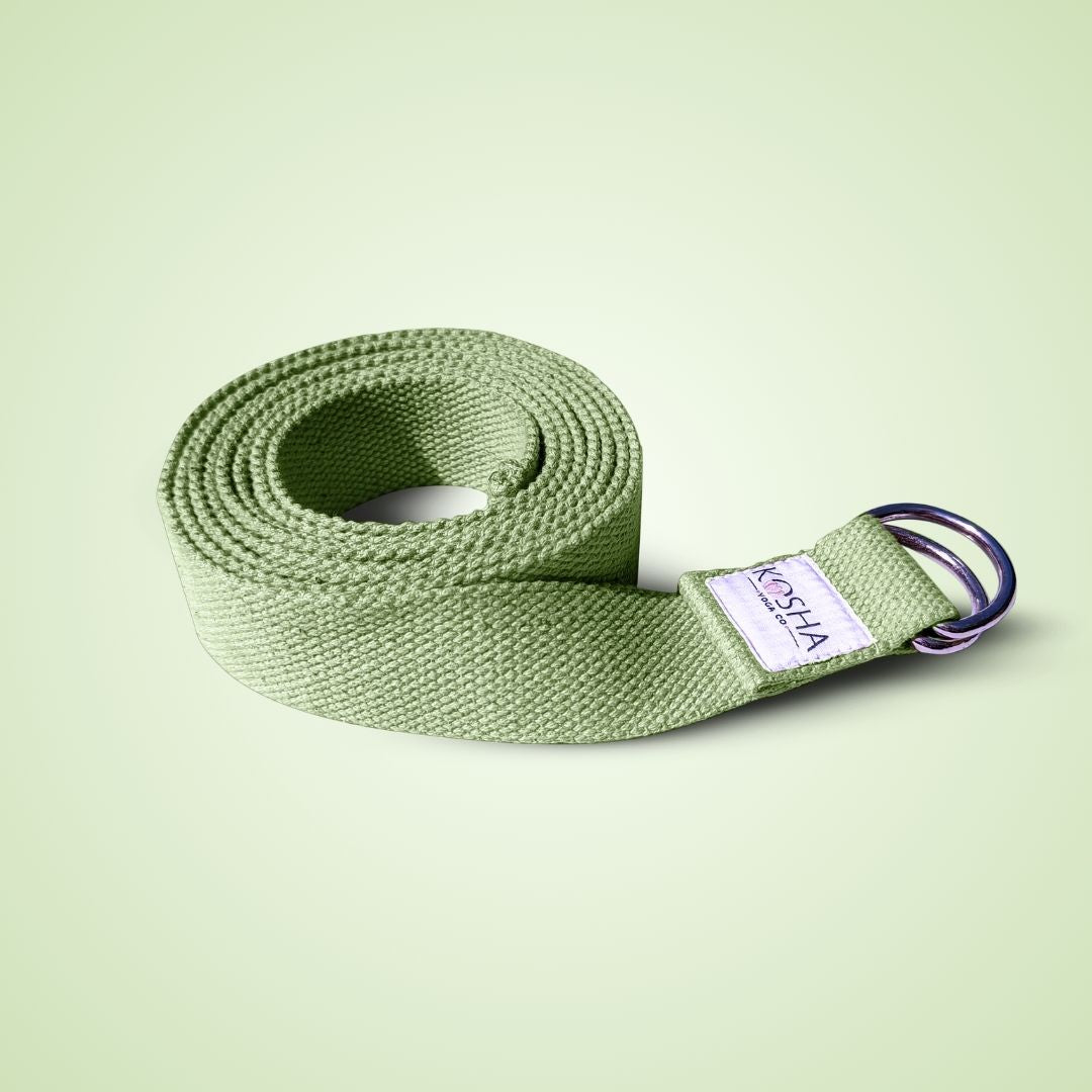 Organic cotton stretching strap for yoga by kosha yoga co