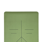 Green colour personalised yoga mat with custom name and alignment lines by kosha yoga co