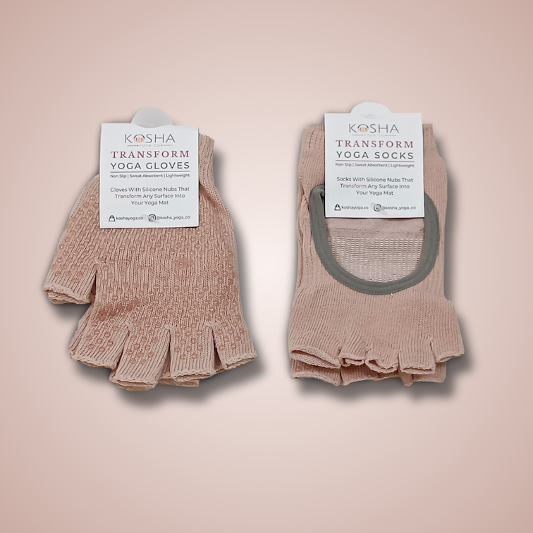 cotton gloves for yoga pilates working out travel yoga mat kosha yoga co in peach colour