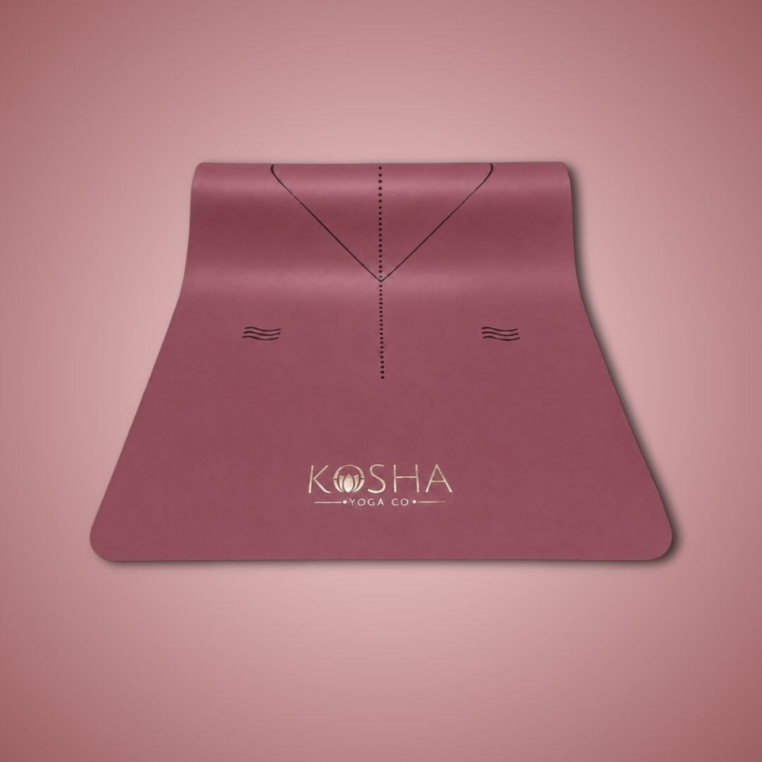 Kosha yoga mat with natural rubber in Merlot colour