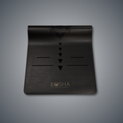 black rubber mat for men by kosha yoga with wolf print