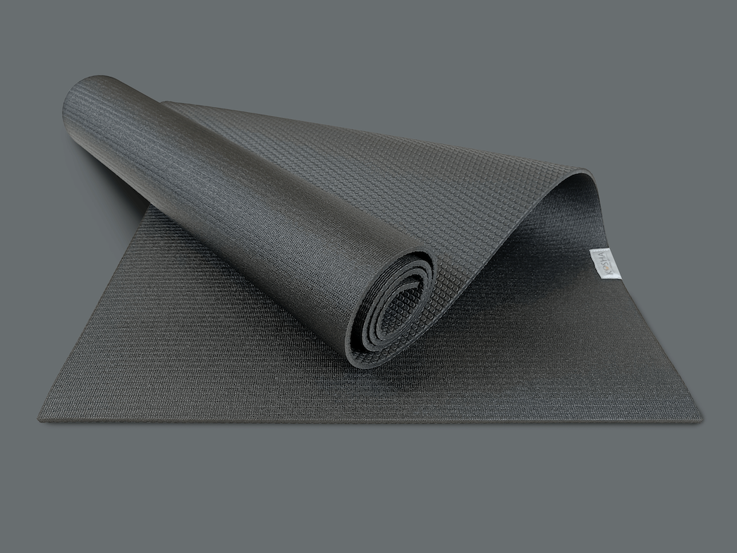 black colour reversible yoga mat for weights shoes cardio and home workoutss
