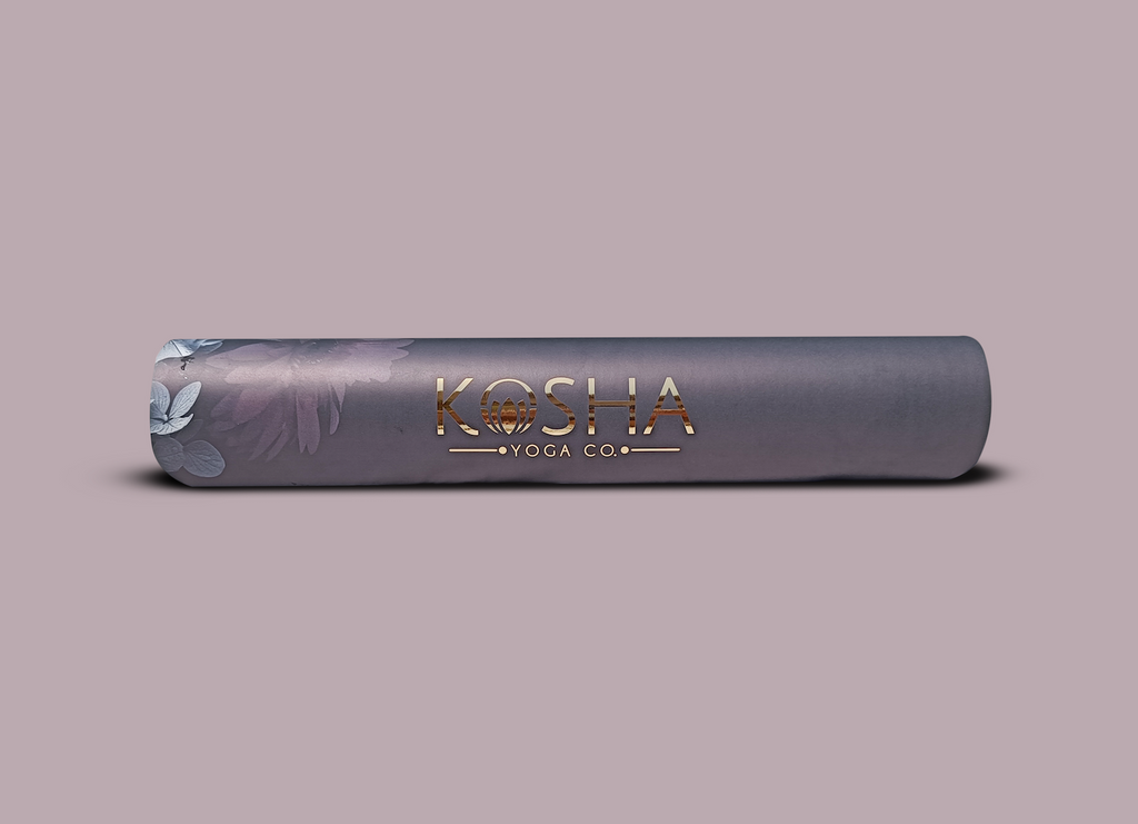 Black floral print yoga mat Which Is Sweat Absorbent Non Slip Yoga Mat By Kosha Yoga Co