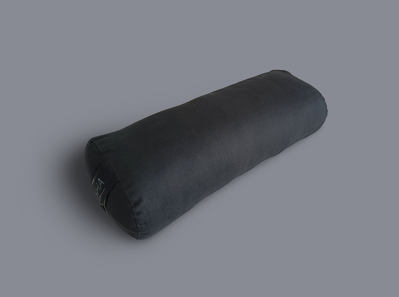 Yoga bolster with cotton cover with soft cushioning for yin yoga restorative yoga relaxation mindfulness meditation in black colour
