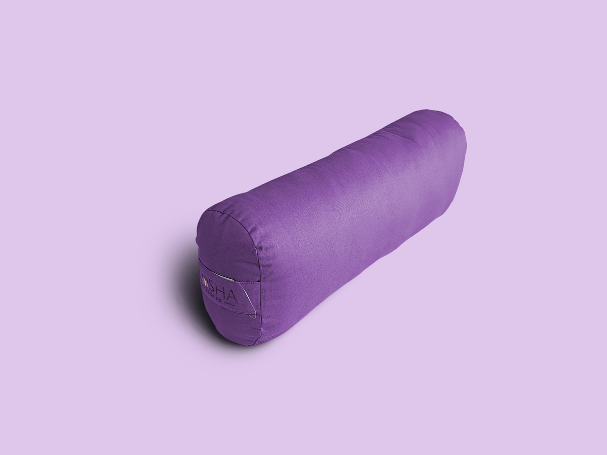 yoga bolster prop for restorative healing yin yoga meditation in purple colour