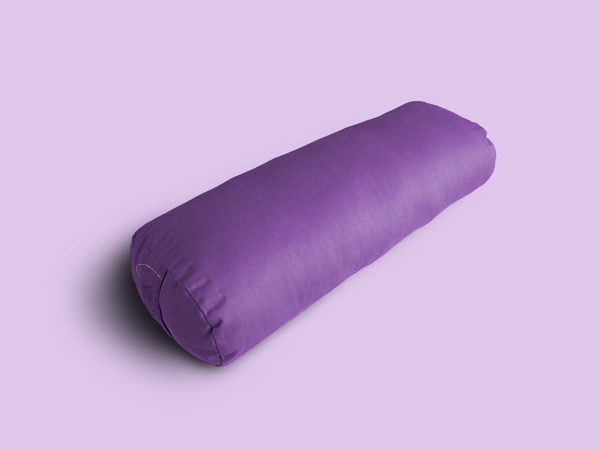 Purple colour yoga bolster with removable cotton colour for ashtanga yoga all natural comfortable meditation seat cushion soft bolster