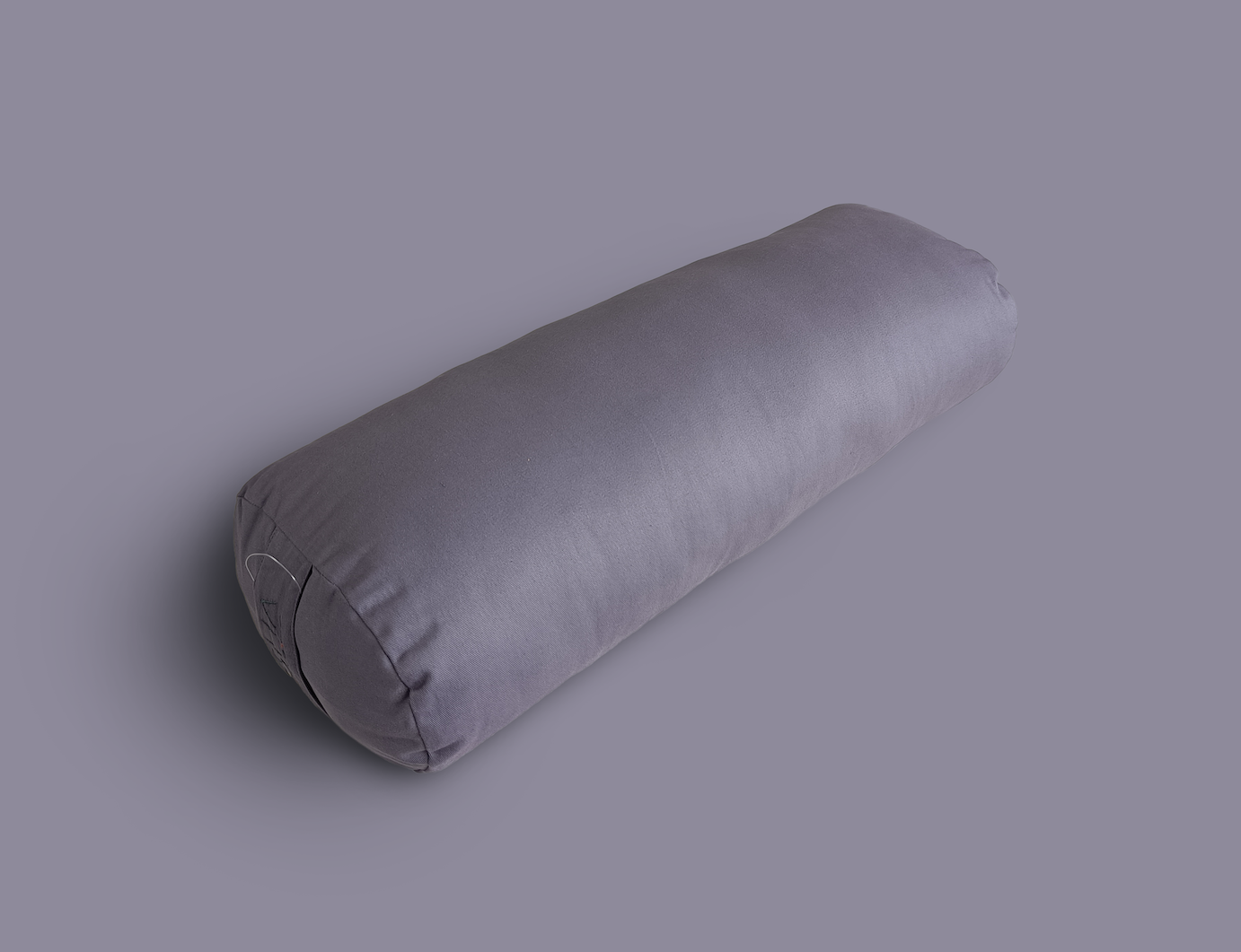 Yoga bolster with carry strap for restorative yoga in mauve purple colour