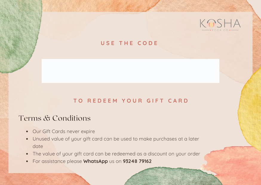 Kosha Gift Voucher Terms & Conditions